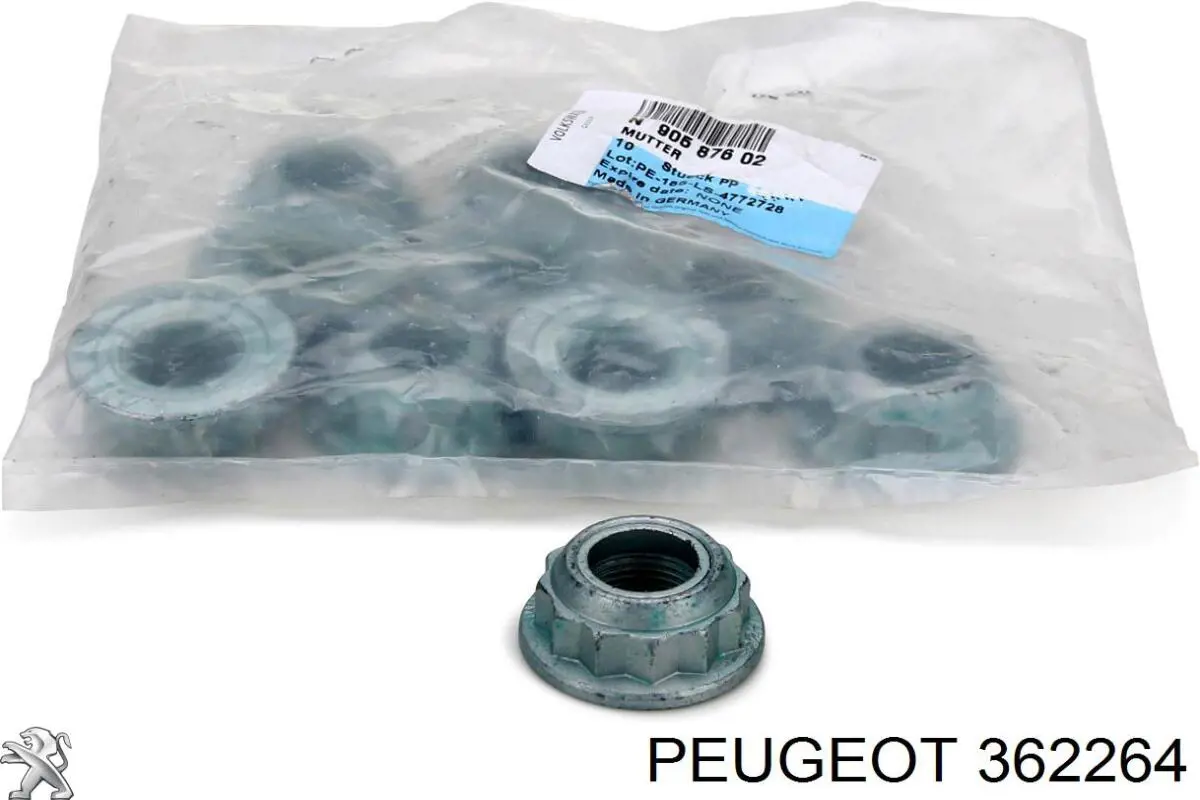 362264 Peugeot/Citroen Болт кріплення передньої кульової опори до цапфи