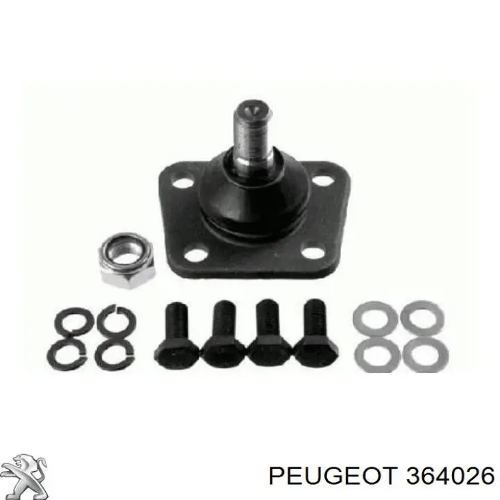 Купити 364026 Peugeot/Citroen Кульова опора, верхня