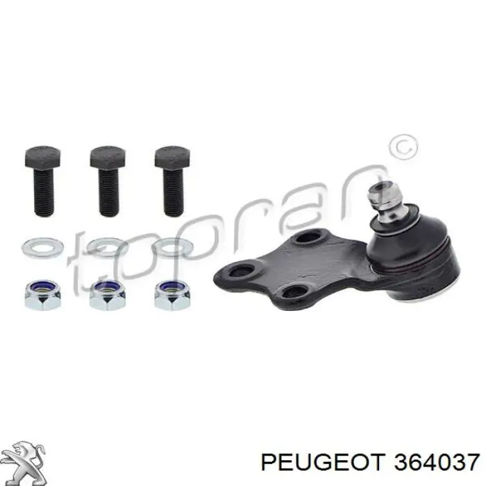 Кульова опора, нижня Peugeot/Citroen 364037 ціна, від 6.97 USD