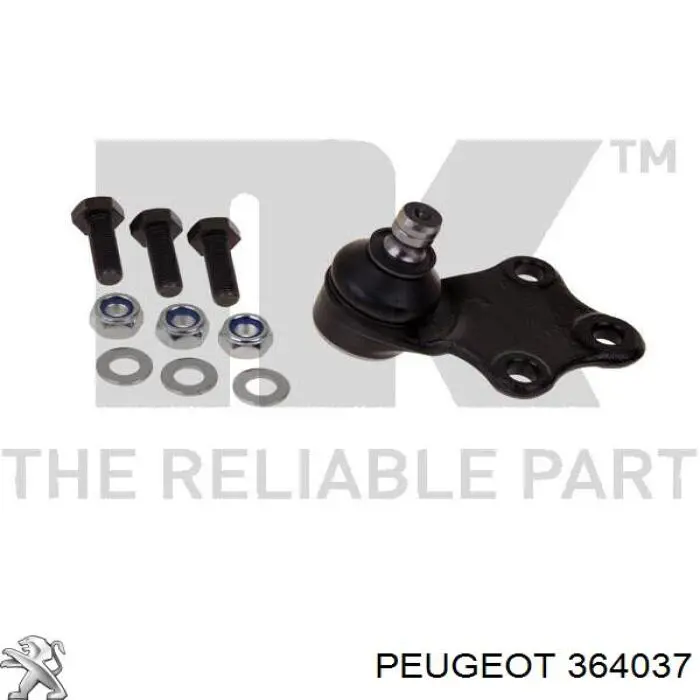 Купити 364037 Peugeot/Citroen Кульова опора, нижня