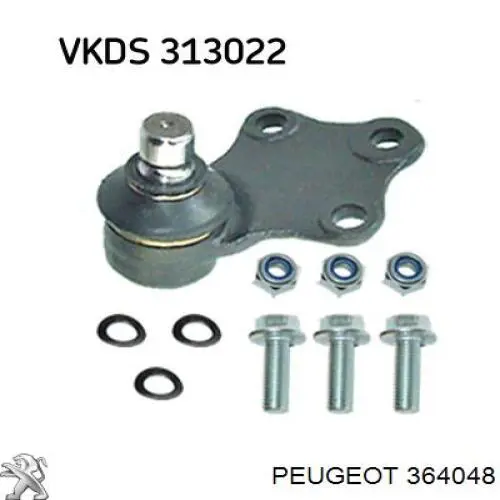 Кульова опора, нижня Peugeot/Citroen 364048 ціна, від 8.30 USD