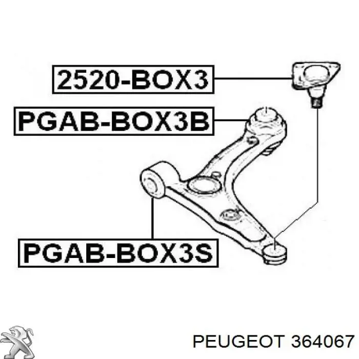 Кульова опора, нижня 364067 Peugeot/Citroen