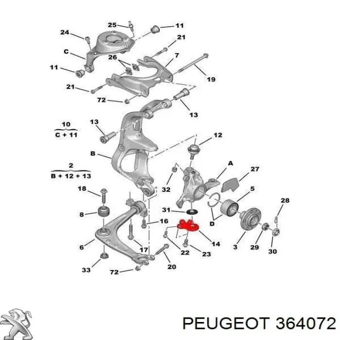 364072 Peugeot/Citroen Кульові на авто