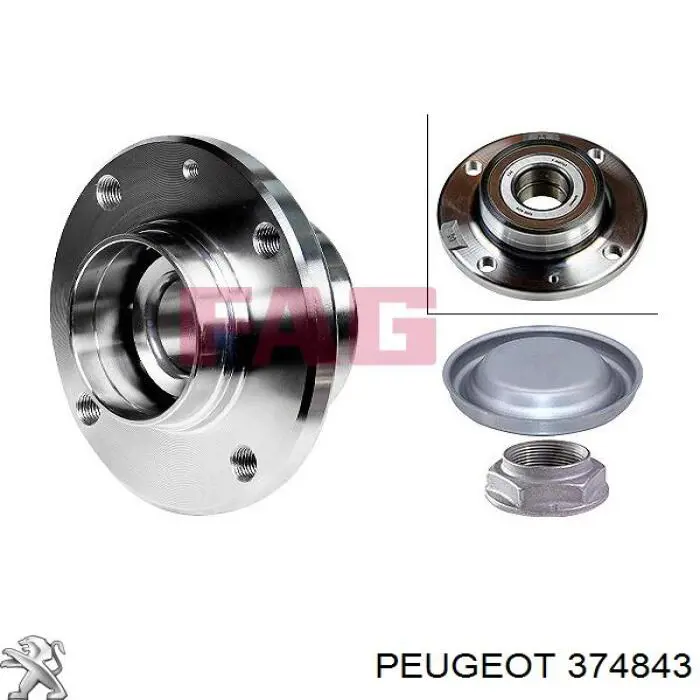 Купити 374843 Peugeot/Citroen Підшипник ступиці колеса