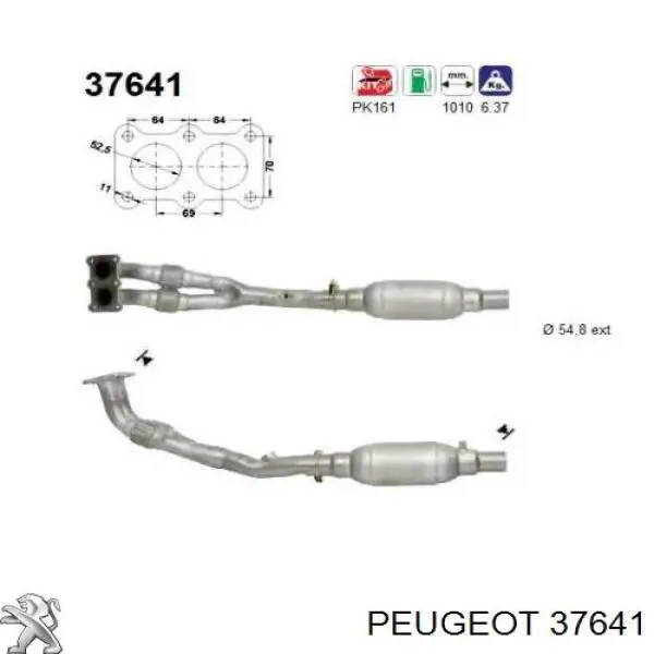 Шпилька випускного колектора Peugeot 306 (7E) (Пежо 306)
