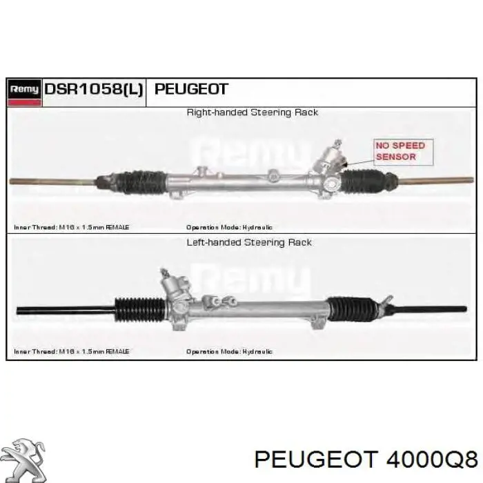 Рульова рейка 4000Q8 Peugeot/Citroen