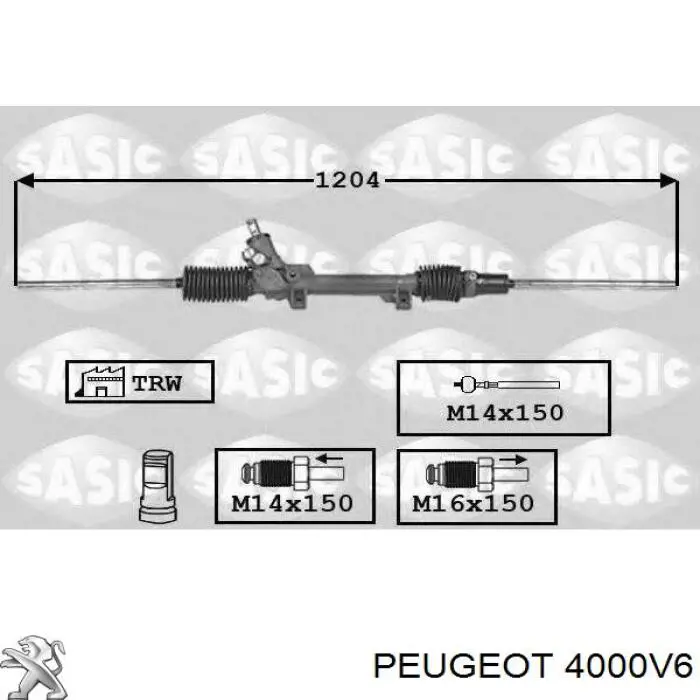 Рейка рульова 4000V6 Peugeot/Citroen