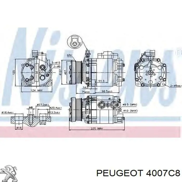 4007C8 Peugeot/Citroen насос гідропідсилювача керма (гпк)