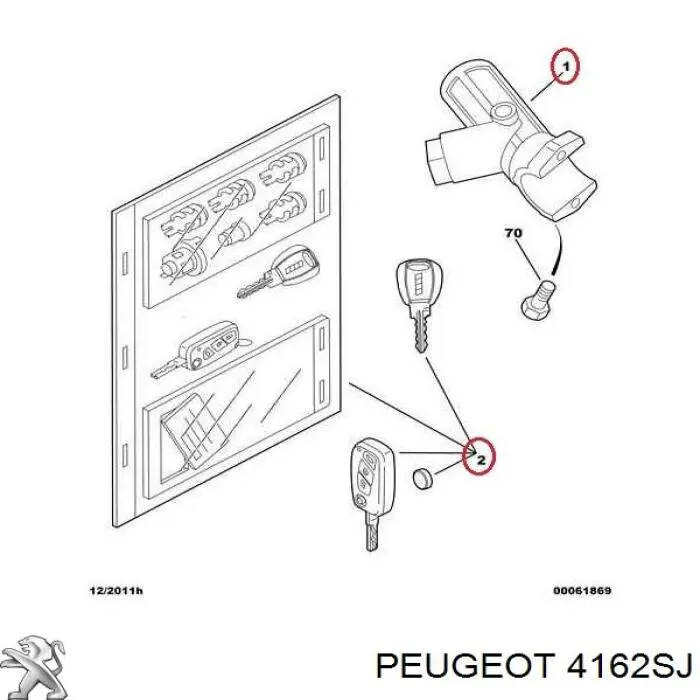 Купити 4162SJ Peugeot/Citroen Замок запалювання