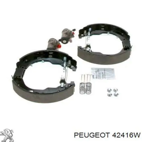 Купити 42416W Peugeot/Citroen Колодки гальмівні задні барабанні, в зборі з циліндруми, комплект