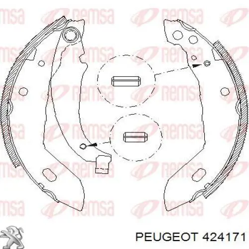 424171 Peugeot/Citroen колодки гальмові задні, барабанні