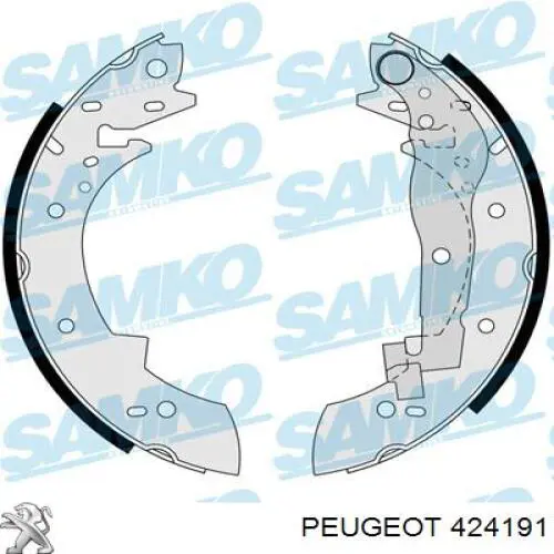 Купити 424191 Peugeot/Citroen Колодки гальмові задні, барабанні