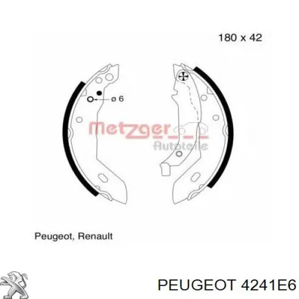Купити 4241E6 Peugeot/Citroen Колодки гальмові задні, барабанні