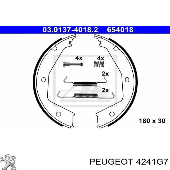 Колодки ручника / стоянкового гальма Peugeot/Citroen 4241G7 ціна, від 28.32 USD