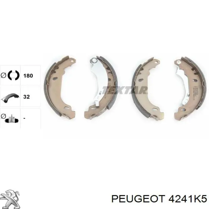 4241K5 Peugeot/Citroen Колодки гальмівні задні, барабанні