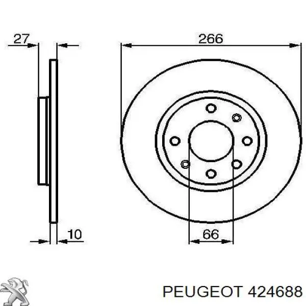 424688 Peugeot/Citroen Гальмо дискове переднє