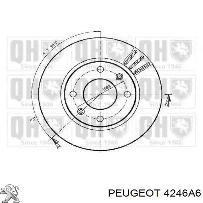 Диск переднього гальма Peugeot/Citroen 4246A6 ціна, від 16.68 USD