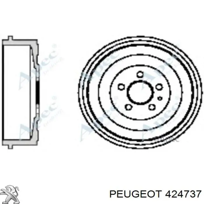 424737 Peugeot/Citroen барабан гальмівний задній