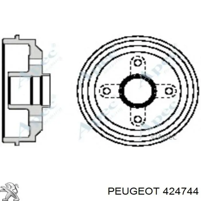 Барабан гальмівний задній Peugeot/Citroen 424744 ціна, від 38.08 USD
