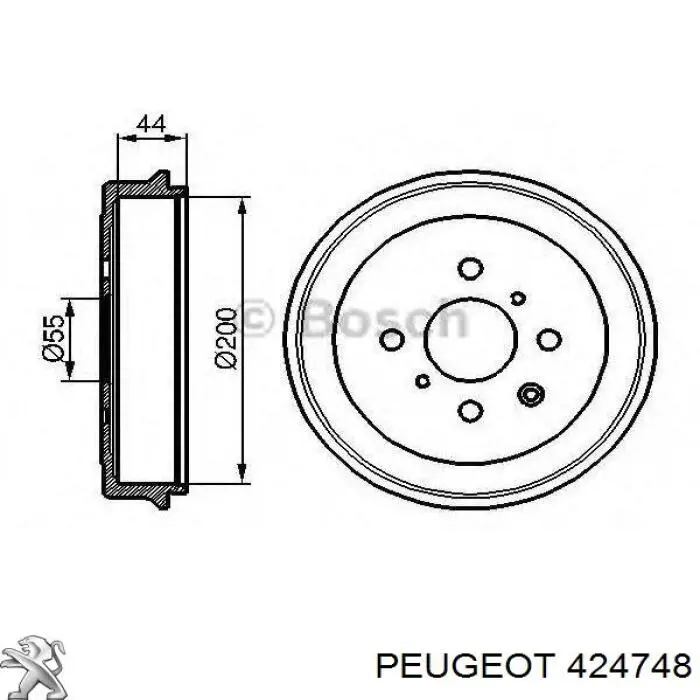 Купити 424748 Peugeot/Citroen Барабан гальмівний задній