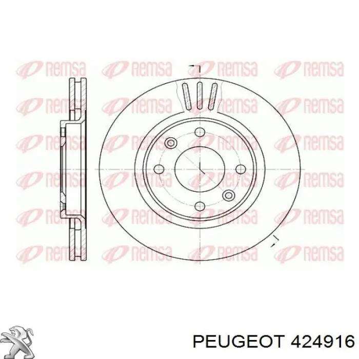 Диск гальмівний передній Peugeot/Citroen 424916