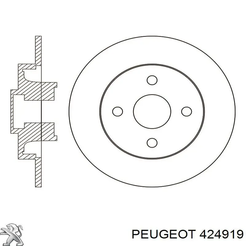 Диск гальмівний задній Peugeot/Citroen 424919