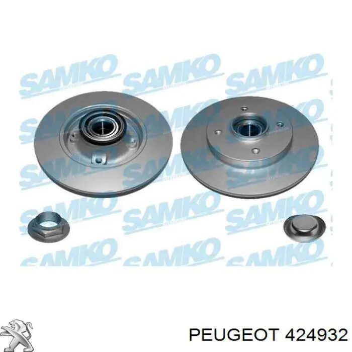 Купити 424932 Peugeot/Citroen Диск заднього гальма