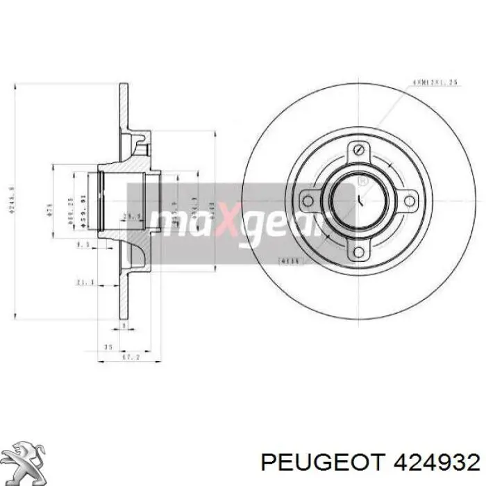 Гальмівні диски 424932 Peugeot/Citroen