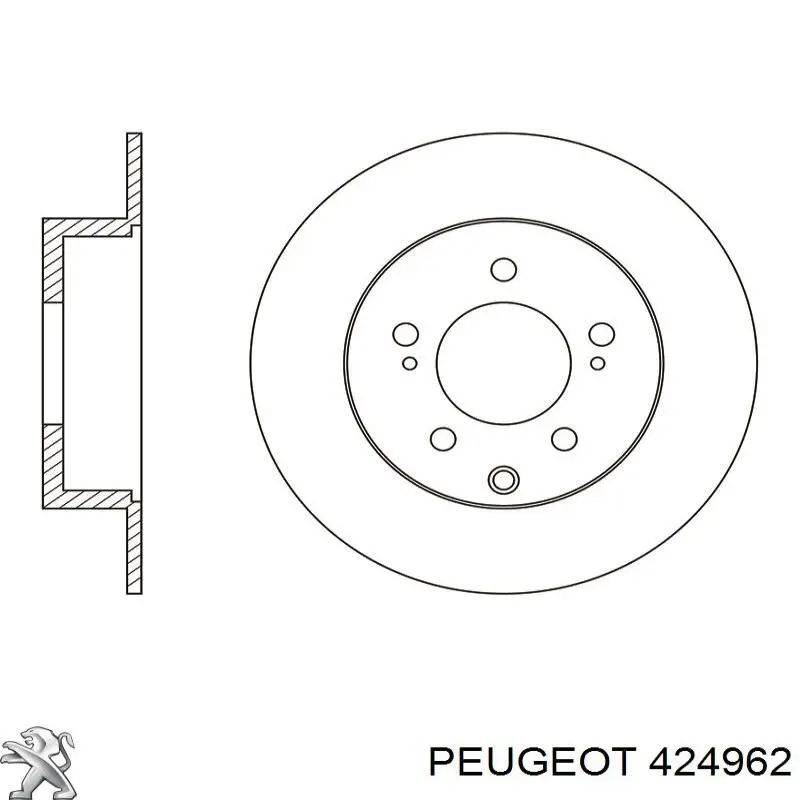 Купити 424962 Peugeot/Citroen Диск заднього гальма