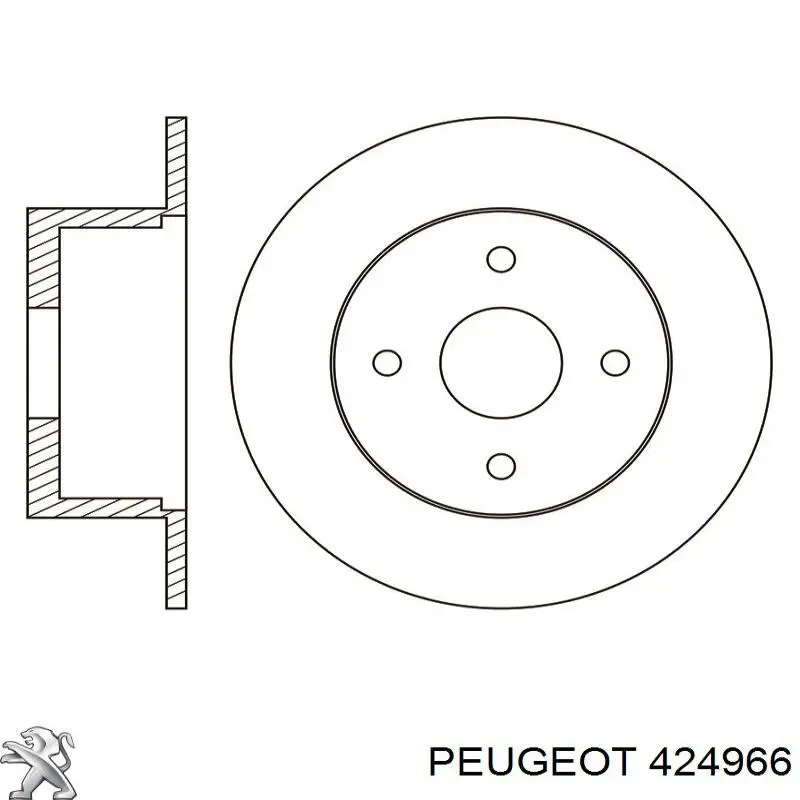 Купити 424966 Peugeot/Citroen Диск заднього гальма