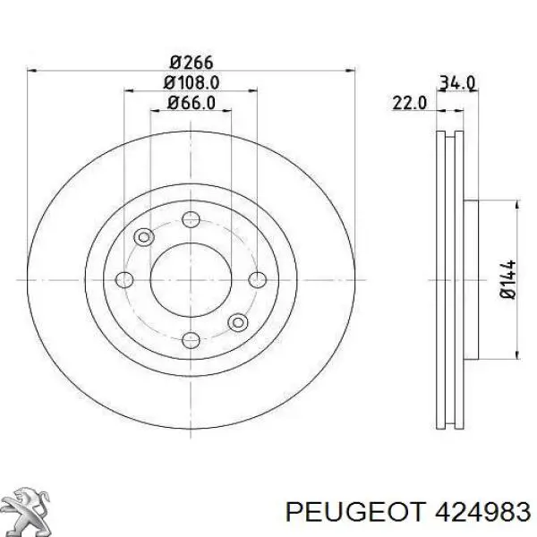Купити 424983 Peugeot/Citroen Ротор гальмівний