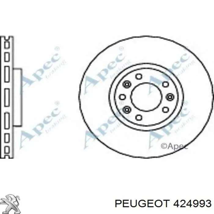 424993 Peugeot/Citroen диск гальмівний передній