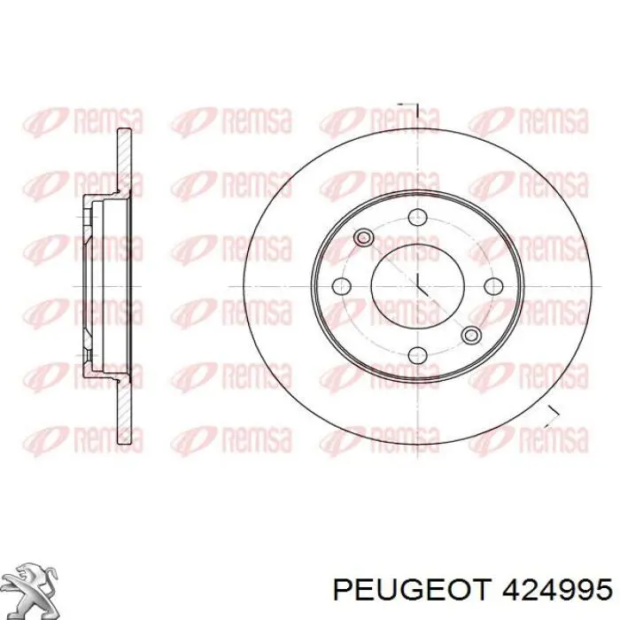 424995 Peugeot/Citroen диск гальмівний передній