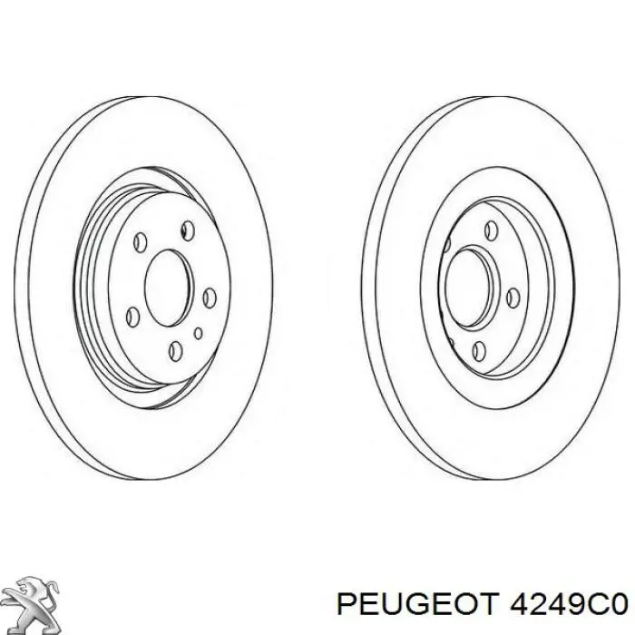 Купити 4249C0 Peugeot/Citroen Диск заднього гальма