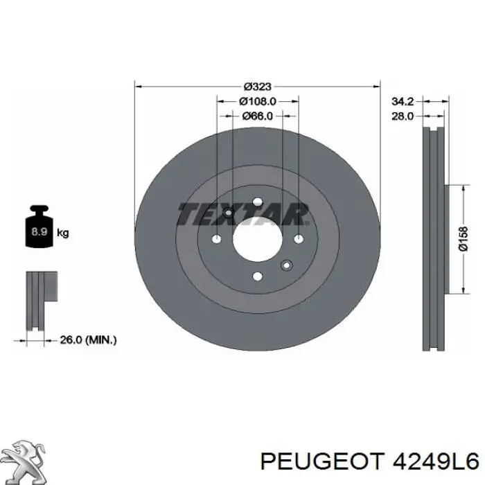 4249L6 Peugeot/Citroen диск гальмівний передній
