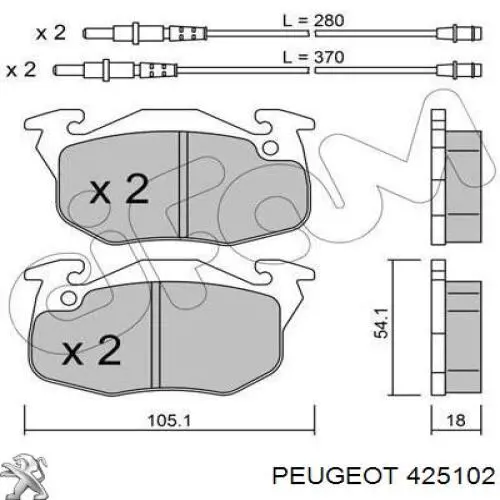 Колодки гальмівні передні, дискові 425102 Peugeot/Citroen