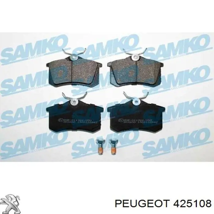 425108 Peugeot/Citroen колодки гальмові задні, дискові