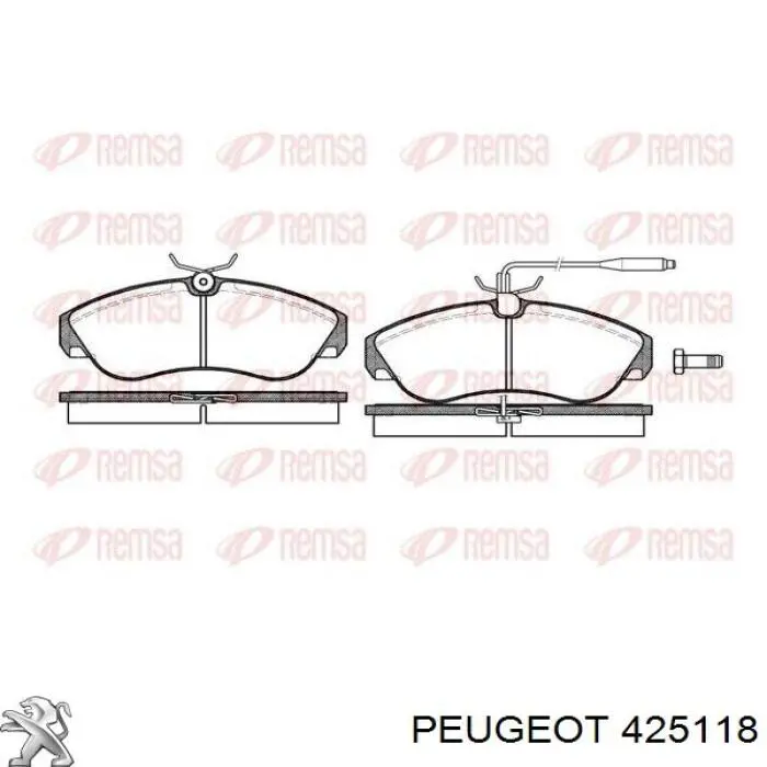 Купити 425118 Peugeot/Citroen Колодки гальмівні передні, дискові
