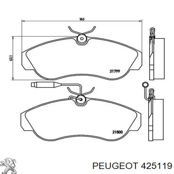 Колодки гальмівні передні, дискові 425119 Peugeot/Citroen