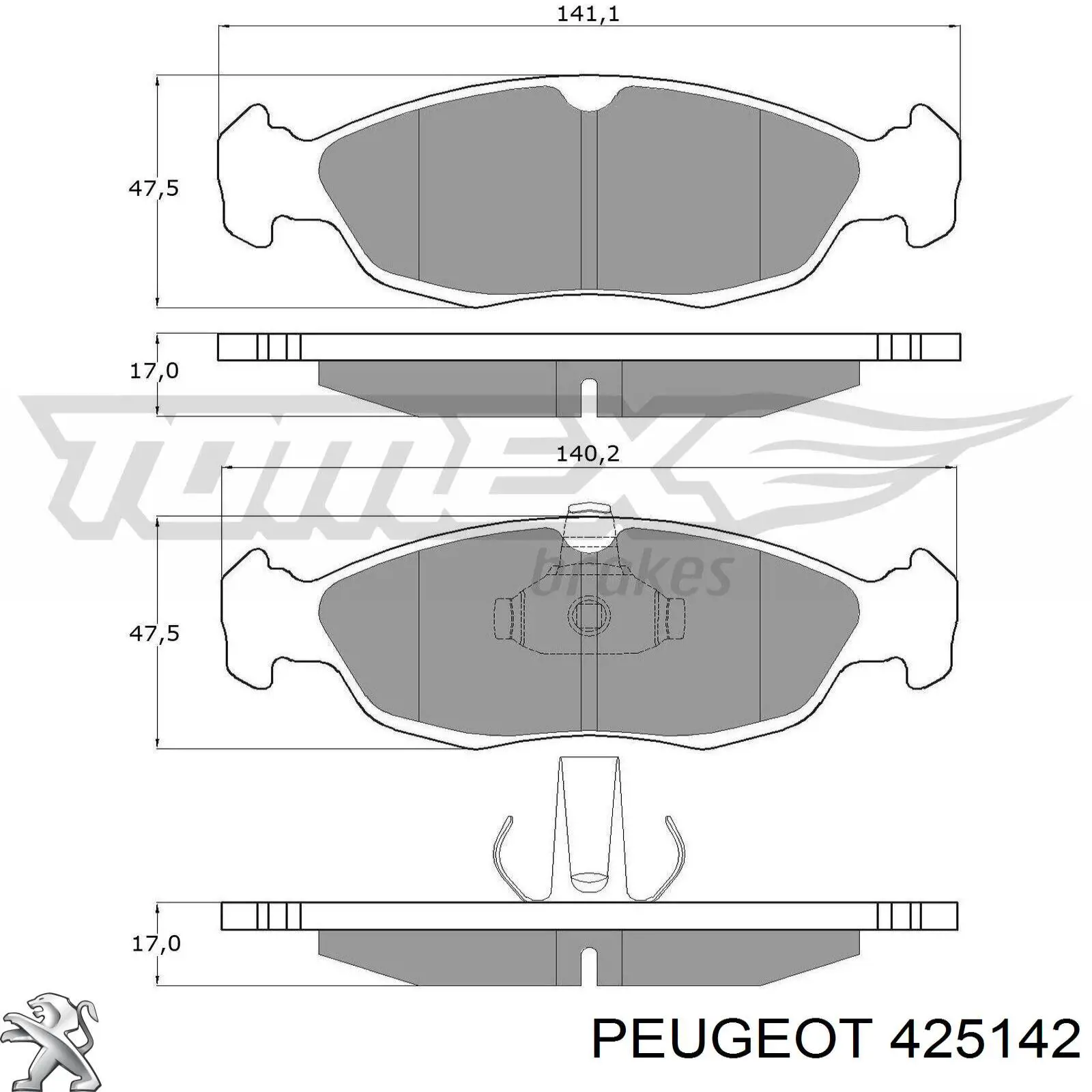 425142 Peugeot/Citroen Передні гальмівні колодки