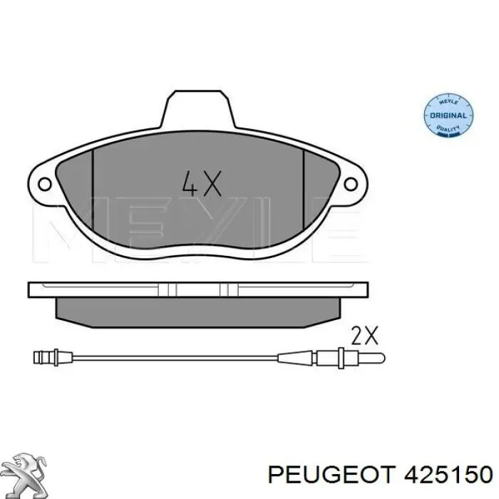 Гальмівні колодки Peugeot/Citroen 425150 ціна, від 16.03 USD