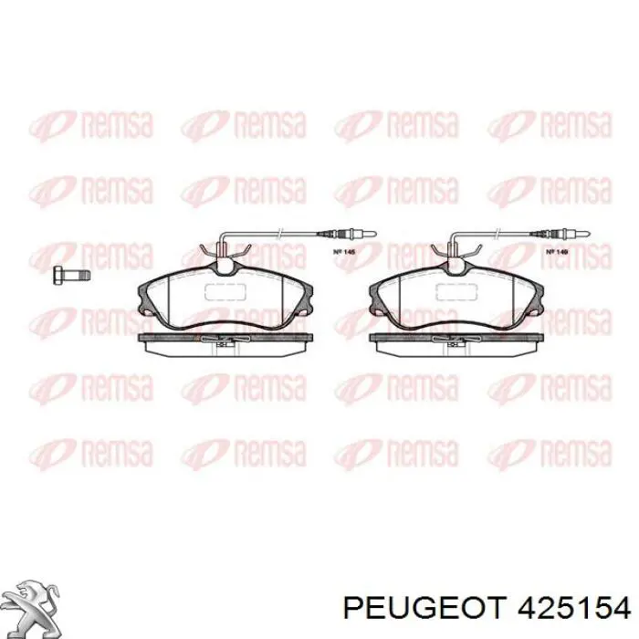 425154 Peugeot/Citroen Передні гальмівні колодки
