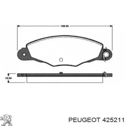 Колодки гальмівні передні, дискові 425211 Peugeot/Citroen