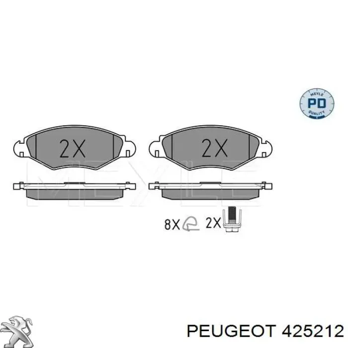 Купити 425212 Peugeot/Citroen Колодки гальмівні передні, дискові