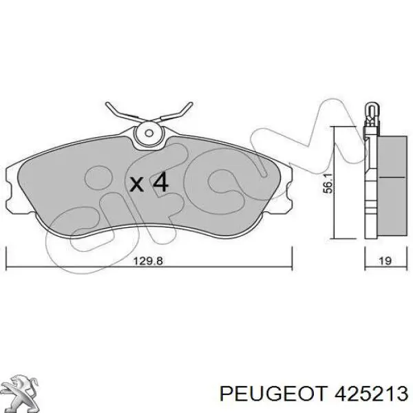 425213 Peugeot/Citroen Передні гальмівні колодки