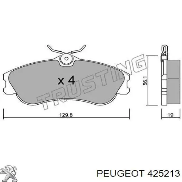 Гальмівні колодки Peugeot/Citroen 425213 ціна, від 19.08 USD