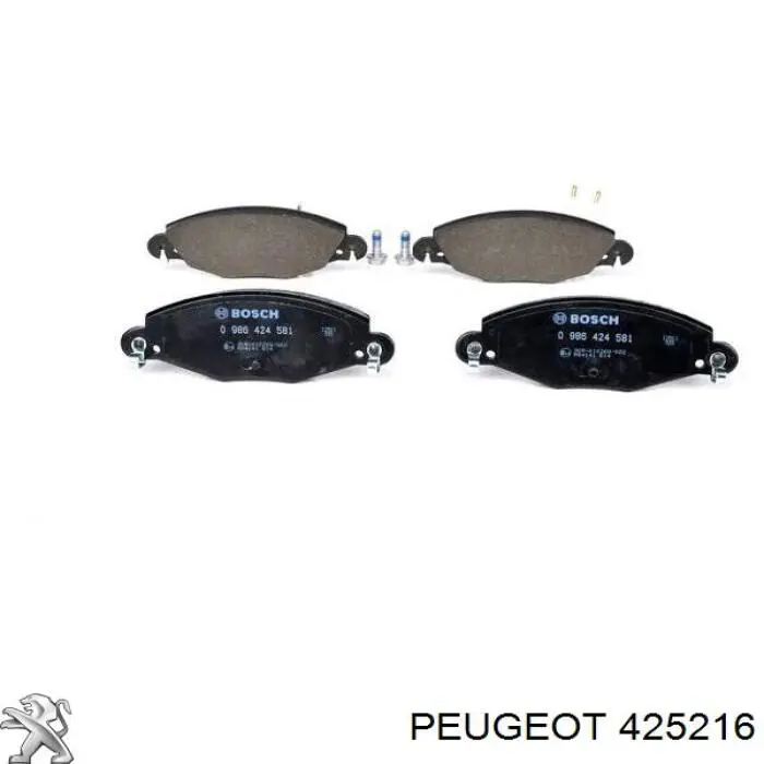 425216 Peugeot/Citroen колодки гальмівні передні, дискові