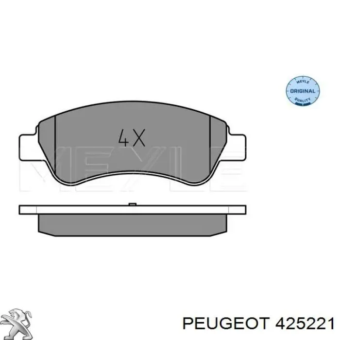 425221 Peugeot/Citroen колодки гальмівні передні, дискові