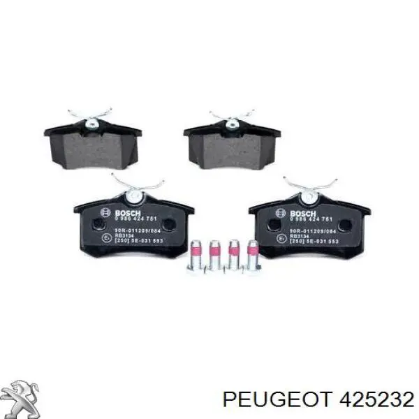 Задні гальмівні колодки 425232 Peugeot/Citroen