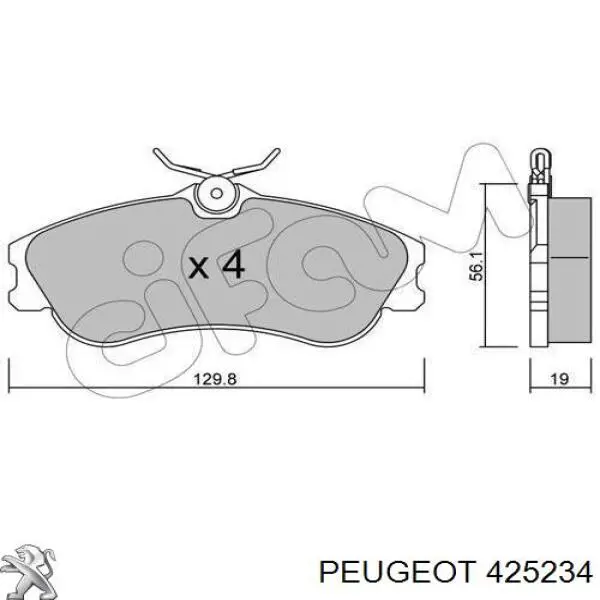 Купити 425234 Peugeot/Citroen Колодки гальмівні передні, дискові